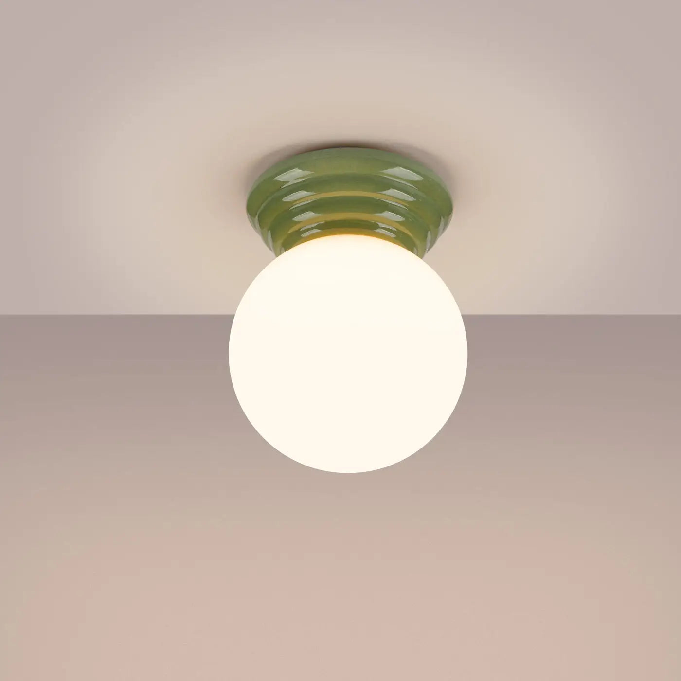 Plafonnier céramique vert moderne IP44 | MUKA