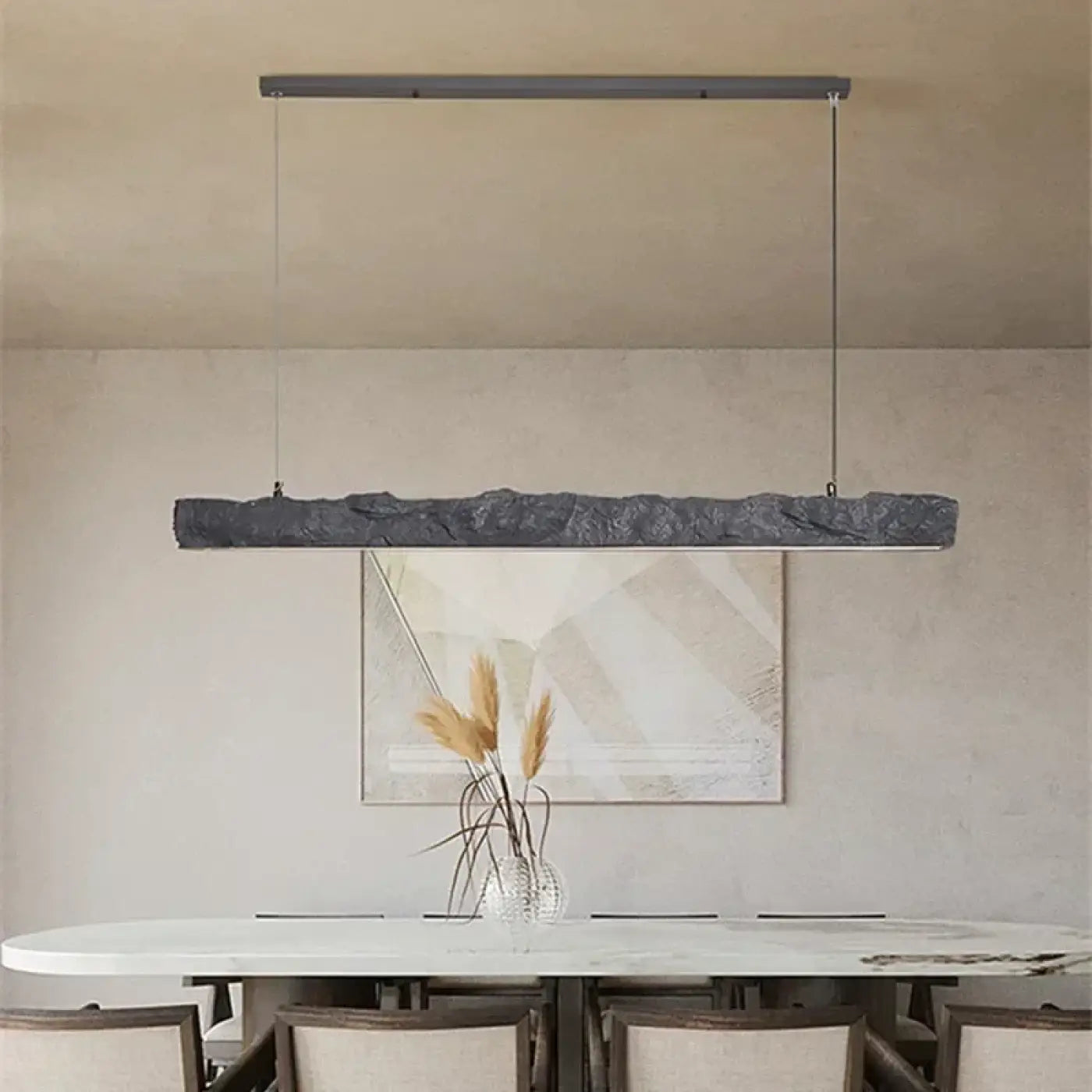 Plafonnier linéaire blanc finition plâtre LED | HOZOS