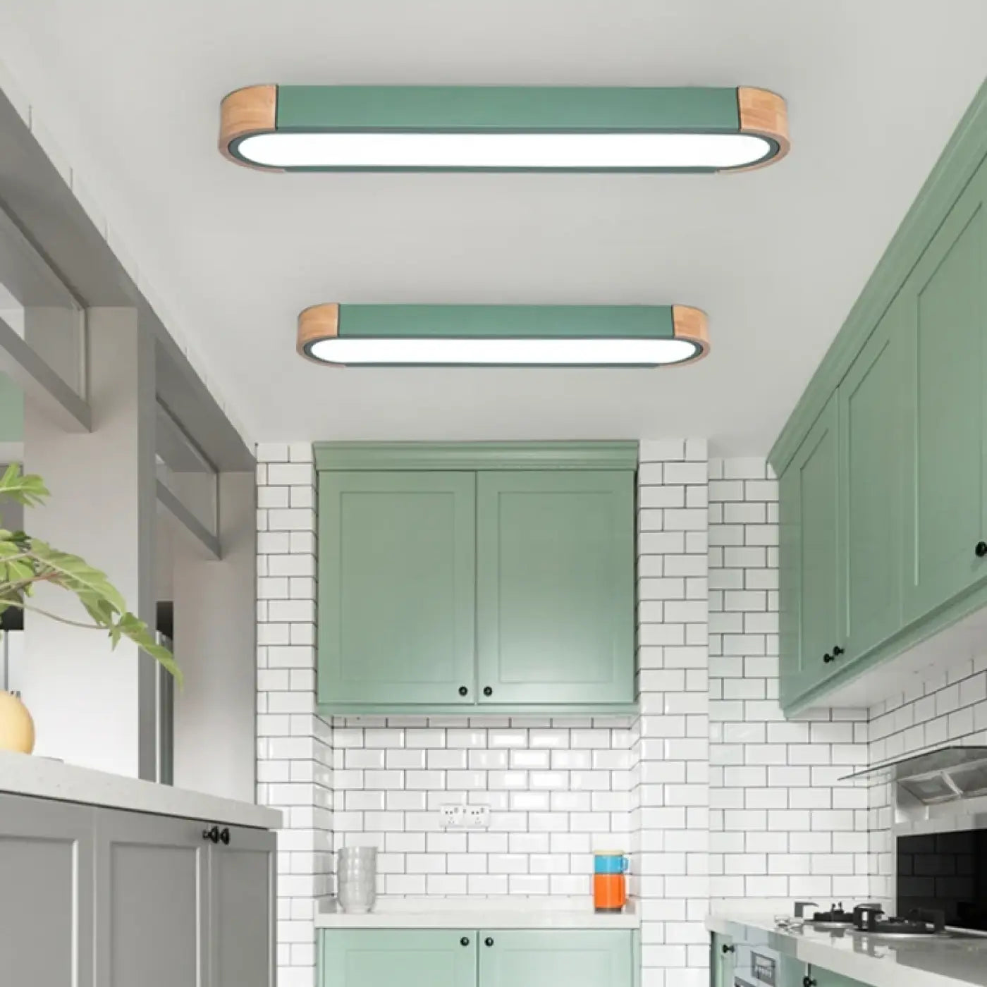 Plafonnier LED bois et verre design moderne | NABOHO