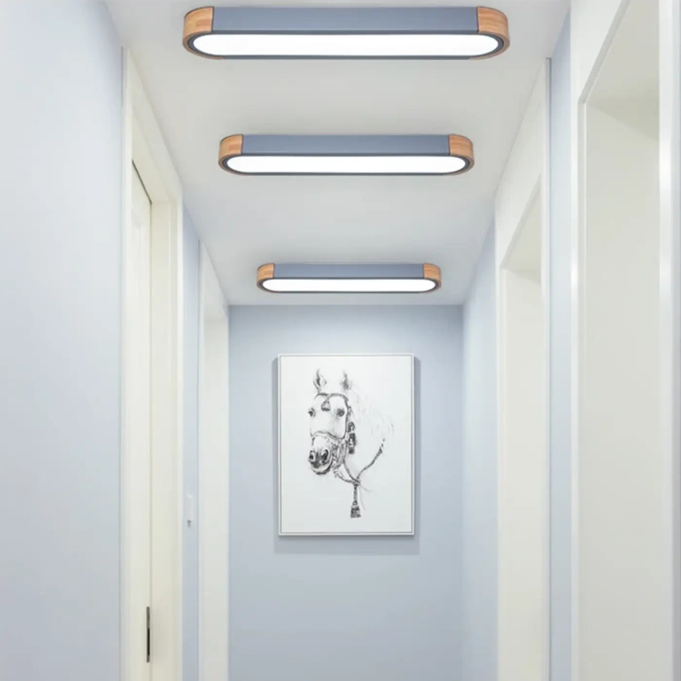Plafonnier LED bois et verre design moderne | NABOHO