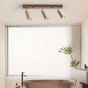 Plafonnier LED bois et pierre moderne | DEDUZO