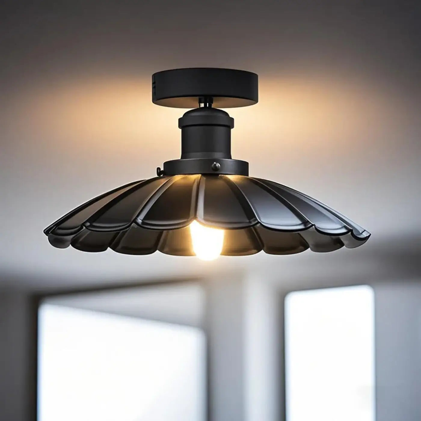 Plafonnier noir vintage industriel LED | DAHIR
