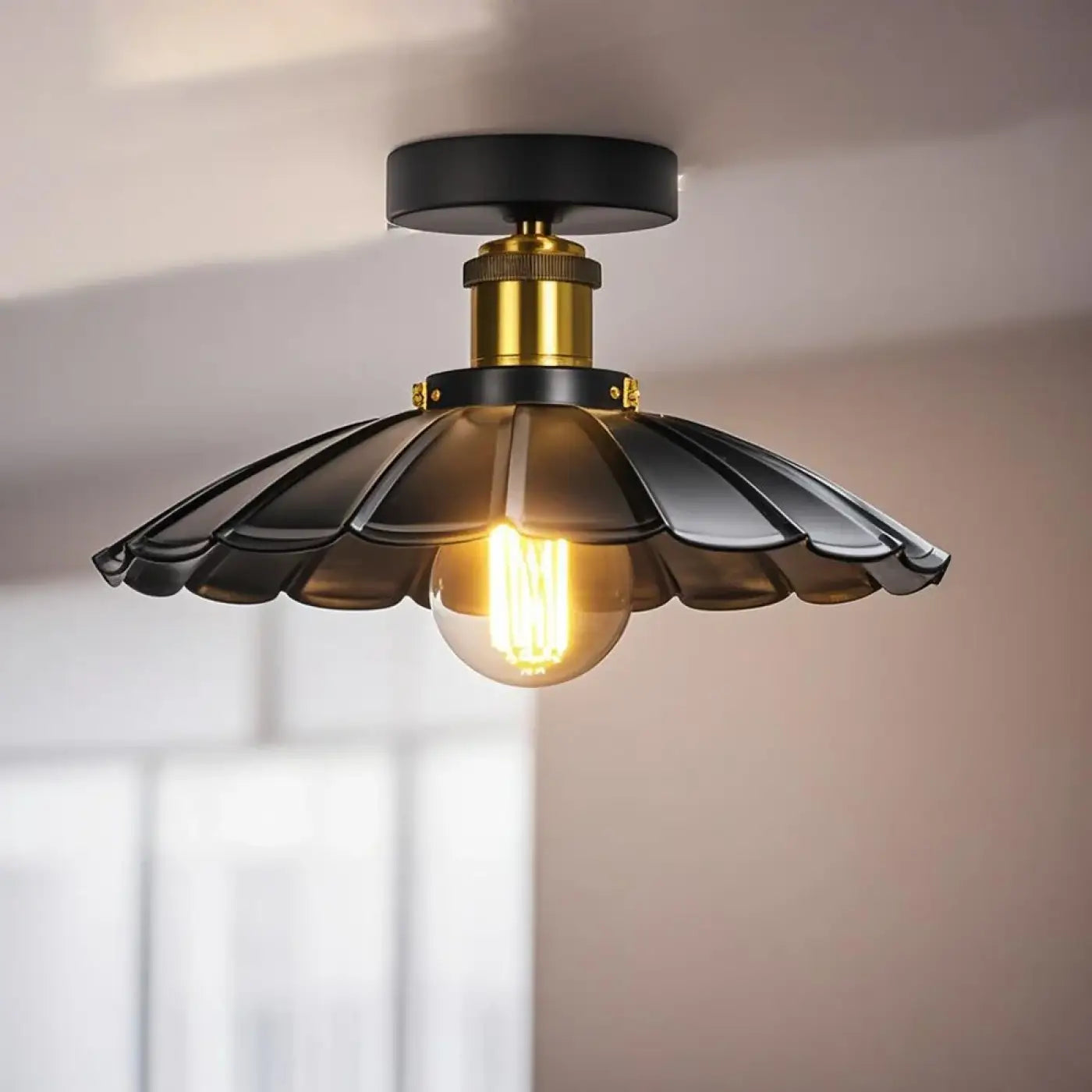 Plafonnier noir vintage industriel LED | DAHIR