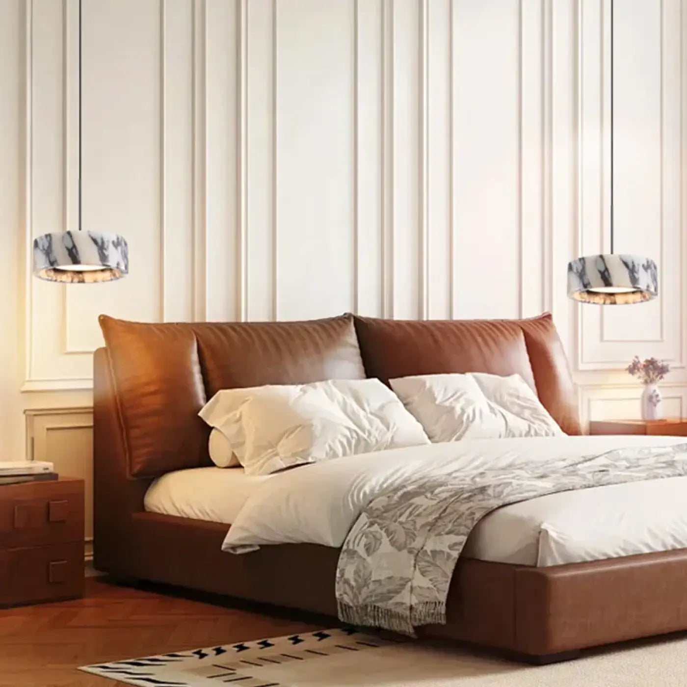 Plafonnier LED marbre noir design original | SOGEKUS